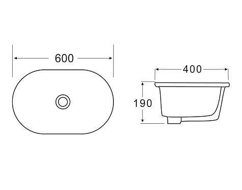 Раковина накладная BelBagno BB1004, 605 х400 х190 мм купить в СОМ