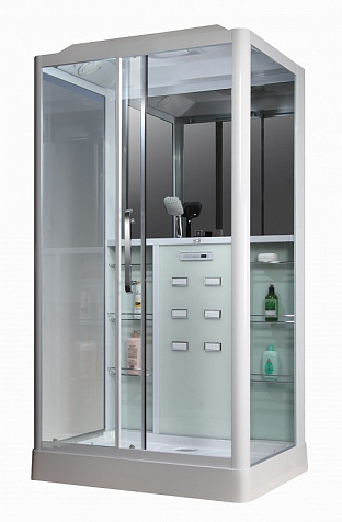 Кабина душевая  Loranto CS-129 L, 150х90х215 см, белое стекло, левая купить в СОМ