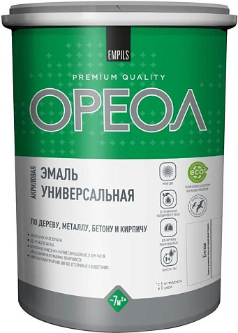 Эмаль акриловая Ореол, белая глянцевая, 1 кг купить в СОМ