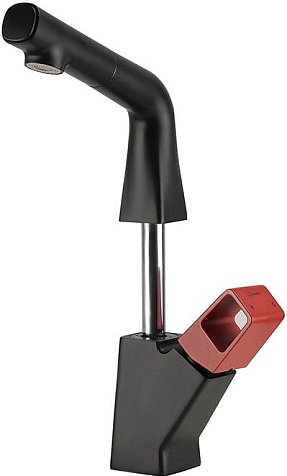 Смеситель для мойки Lemark Soul LM6008BR, черный/красный купить в СОМ