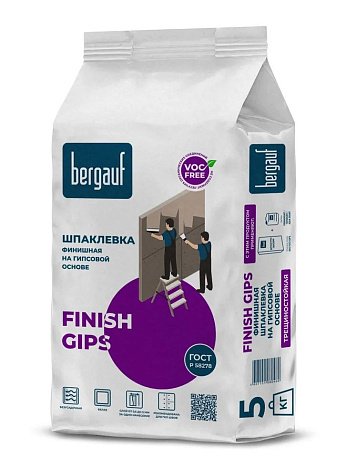 Шпаклевка гипсовая Bergauf Finish Gips, 5 кг купить в СОМ