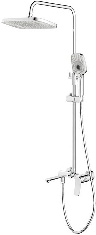 Система душевая Azario Escaro AZ-K2374GR, смеситель, тропический душ, серый графит купить в СОМ