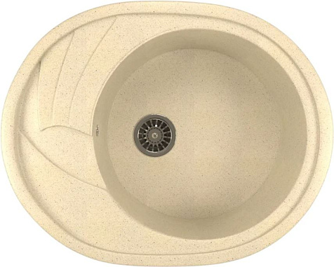 Мойка каменная Mixline ML-GM17, 570 х465 х180 мм, врезная, бежевый купить в СОМ