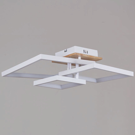 Светодиодная люстра 98560-0.3-03 WH+WOOD 102W, 8160Лм, 3000-6000К, до 18 кв.м купить в СОМ