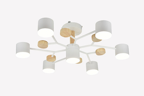 Светильник потолочный LINVEL MS 1202/7 Вустер Белый/дерево 7GX53 max.11W 665x665x205mm купить в СОМ
