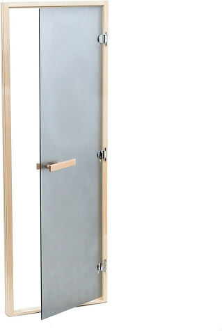 Дверь для бани и сауны Графит, по коробке, липа, стекло, 180×70 см купить в СОМ