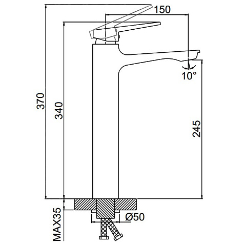 Смеситель для раковины Frap F1052-66, черный купить в СОМ