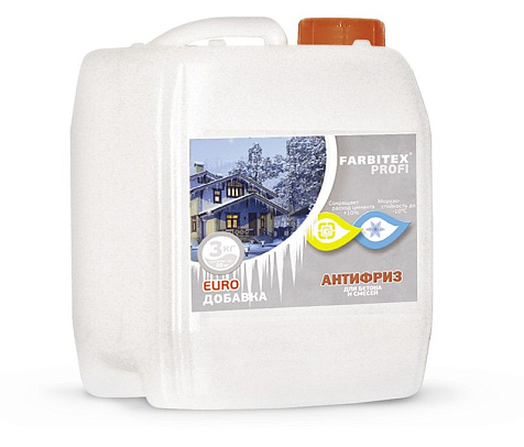 Добавка пластифицирующая противоморозная Farbitex Profi Антифриз, для бетона, 5 л купить в СОМ