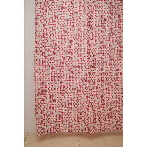Шторка для ванной Delphinium WS-800, мозайка красная, 180х180 см купить в СОМ