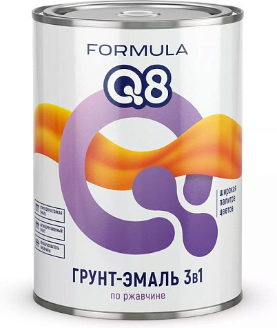 Грунт-эмаль по ржавчине Formula Q8, черная, 0.9 кг купить в СОМ