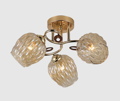 Светильник потолочный Linvel LV 9387/3 Эльвир Золото Е27 60W купить в СОМ