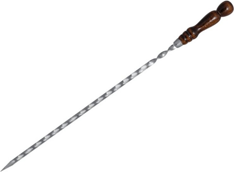 Шампур с деревянной ручкой, нержавеющая сталь, 450 мм купить в СОМ