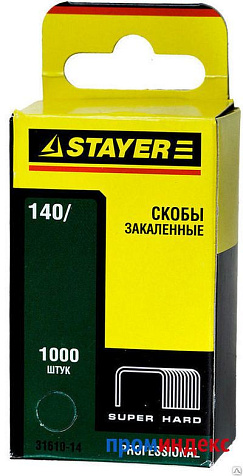 Скобы для мебельного степлера STAYER, тип 140, 14мм, 1000шт  купить в СОМ