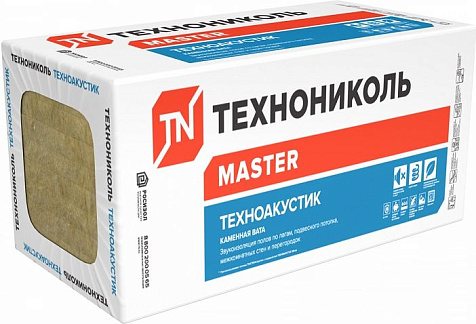 Плита минеральная ТЕХНОАКУСТИК, 1200х600х50, 8шт/уп (0,288 м3) купить в СОМ
