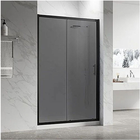 Дверь душевая Veconi VN55BT-110-05-C8, 110 х195 см, черный профиль, стекло 6 мм, в нишу купить в СОМ
