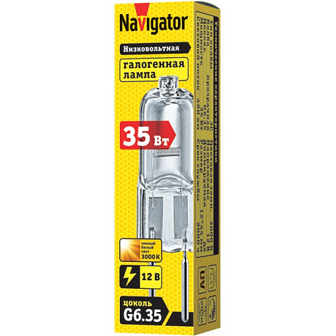 Лампа галогенная JC G6,35 35W 12V/НАВИГАТОР купить в СОМ