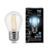 Лампа светодиодная Gauss Filament, Шар 9Вт, 710Lm, 4100К, Е27 купить в СОМ