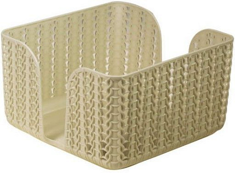 Салфетница Вязание 140x140x85мм белый ротанг купить в СОМ