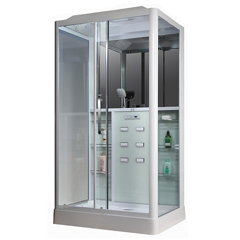 Кабина душевая Loranto CS-127 L, 120х90х215, белое стекло, левая купить в СОМ
