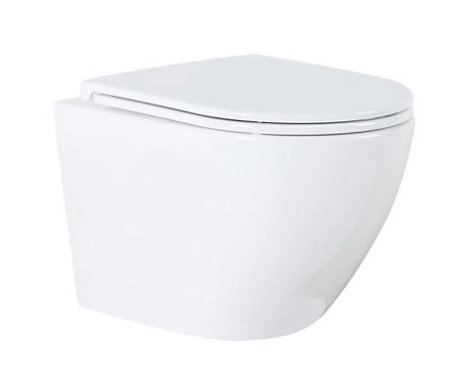 Унитаз подвесной Azario Grado AZ-0046-SP, безободковый, белый, сиденье микролифт купить в СОМ