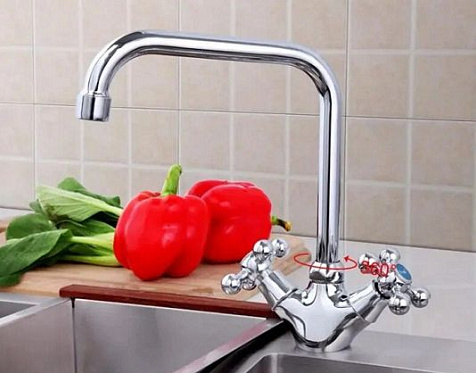 Смеситель для мойки Frap 4019, двухвентильный купить в СОМ