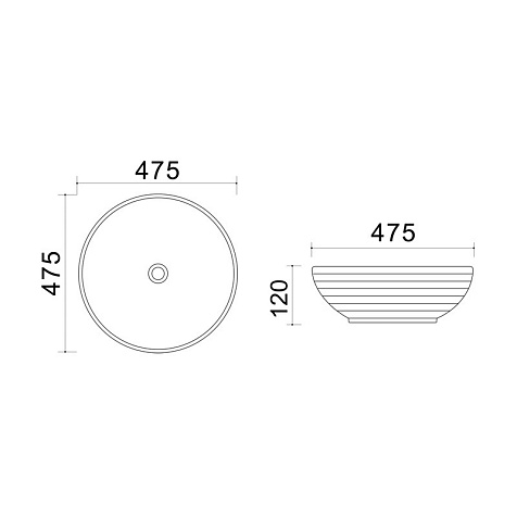 Раковина накладная Azario XML4004-1B20, 475 х475 х135 мм купить в СОМ