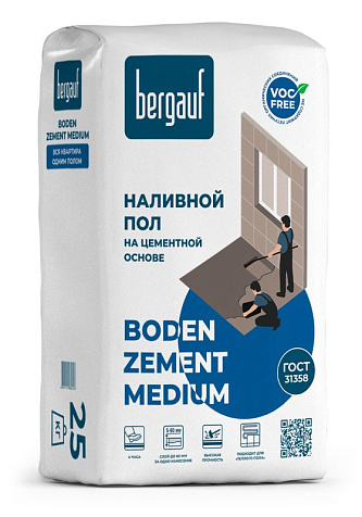 Наливной пол Bergauf Boden Zement Medium, 25 кг купить в СОМ