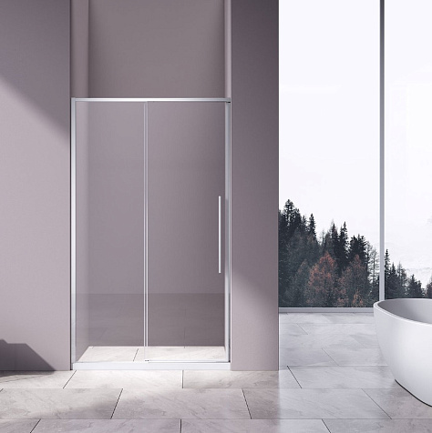 Дверь душевая Vincea Slim-N VDS-4SN120CL, 120 х195 см, хром профиль, стекло 6 мм, в нишу, раздвижная купить в СОМ