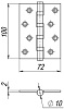 Петля универсальная IN4000U GR (4B/P 100x70x2) графит уп.= 1шт. купить в СОМ