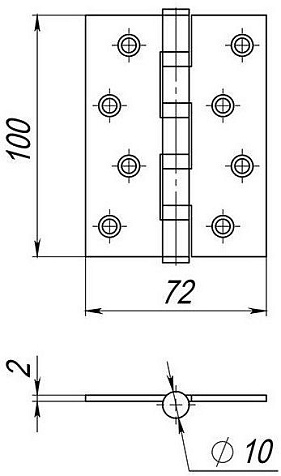 Петля универсальная IN4000U GR (4B/P 100x70x2) графит уп.= 1шт. купить в СОМ