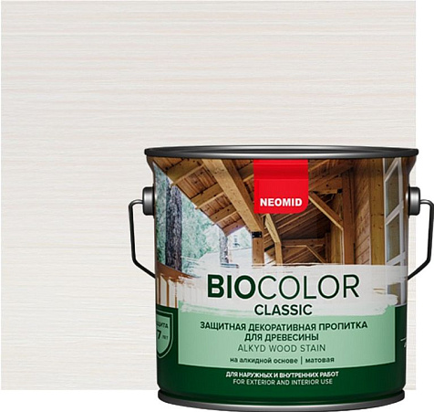 Антисептик алкидный Neomid BioColor Classic, белый, 0.9л купить в СОМ