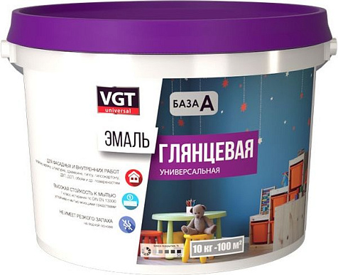 Эмаль акриловая VGT универсальная, RAL6019 мятная, 1кг купить в СОМ