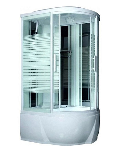 Кабина душевая Triton Sirius L, 1200 х850 х2150 мм, прозрачное стекло, полосы, высокий поддон, левая купить в СОМ