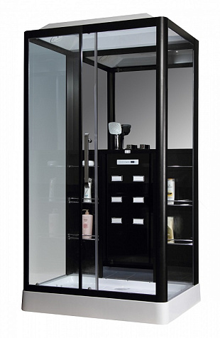 Кабина душевая  Loranto CS-127-3А L, 120х90х215, черное стекло, левая купить в СОМ