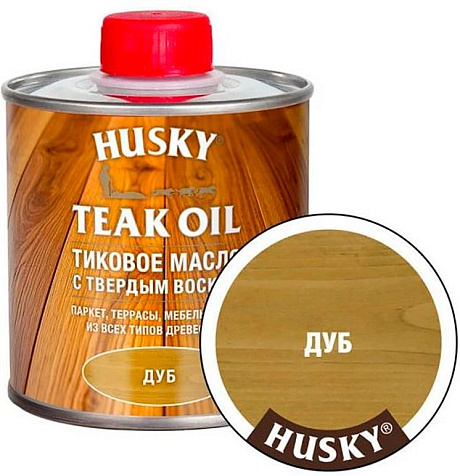 Масло тиковое Husky Siberian с твердым воском, дуб, 0.25л купить в СОМ
