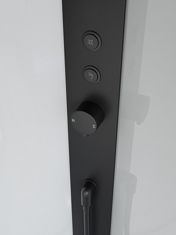 Кабина душевая BelBagno UNO-CAB-A-1-90-C-NERO-Bi-TOP-R, 90 х90 х212 мм, черный профиль, правая купить в СОМ