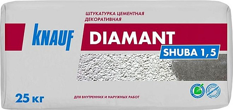 Штукатурка декоративная KNAUF DIAMANT, шуба 1.5 мм, белая, 25 кг купить в СОМ