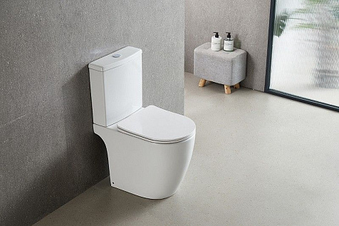 Унитаз-компакт Azario Лео AZ-1253CT, безободковый, торнадо, сиденье микролифт купить в СОМ