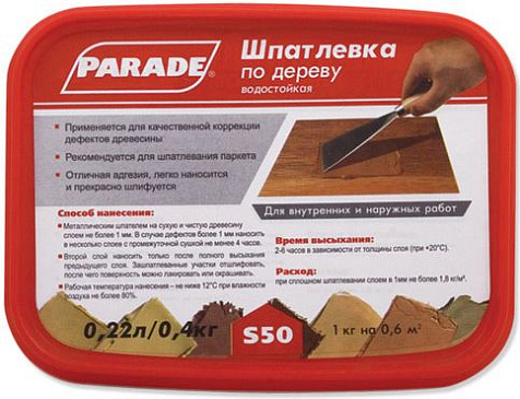 Шпаклевка по дереву Parade, дуб, 0.4 кг купить в СОМ