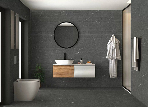 Керамогранит Global Tile Lakeside  Черный  линии, 1200х600х9 мм, 2 шт. - 1.44 кв. м. GT1206014365MR купить в СОМ