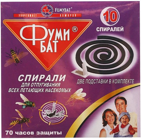 Спирали от комаров Фумибат без запаха 10шт купить в СОМ
