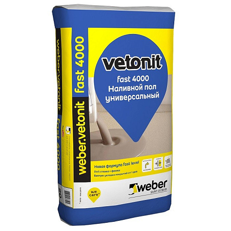 Пол наливной weber.vetonit fast 4000, 20 кг купить в СОМ