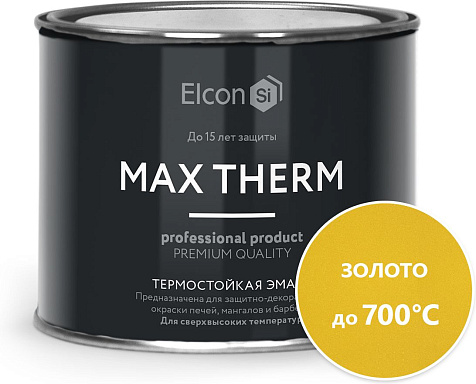 Эмаль термостойкая (700С) Elcon, золото, 0.4 кг купить в СОМ