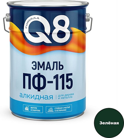 Эмаль ПФ-115 Formula Q8, зеленая, 10 кг купить в СОМ