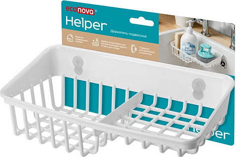 Держатель подвесной на присосках Helper 236х125х79мм белый купить в СОМ