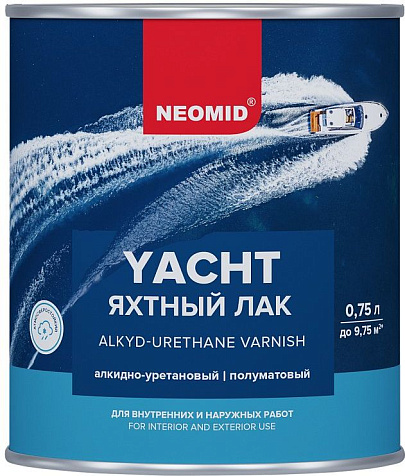 Лак алкидно-уретановый Neomid, яхтный, полуматовый, 0.75 л купить в СОМ