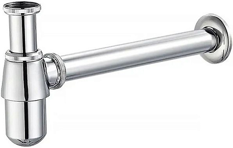 Сифон для умывальника Azario AZ-107-CHR, G 1 1/4", хром, овал купить в СОМ
