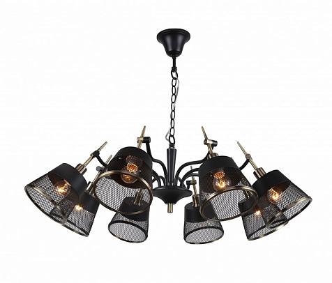 Люстра  Linvel LV 9253/8 Денвер, черный/античная бронза, Е14, 40 Вт купить в СОМ