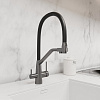 Смеситель для мойки Avrora Kitchen AV9006GM, латунь, графит, с выходом для питьевой воды купить в СОМ