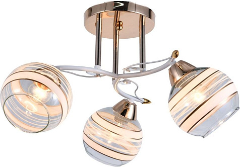 Люстра ЭкономСвет 12264/3FGD+WT WT+CL+GD   E27, до 60 Вт, до 7 м² купить в СОМ